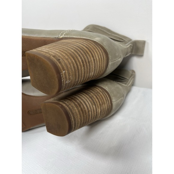 Timberland Womens 8.5 Earthkeepers Ankle Taupe Leather Boots Heel Bootie 28654M - Picture 15 of 16